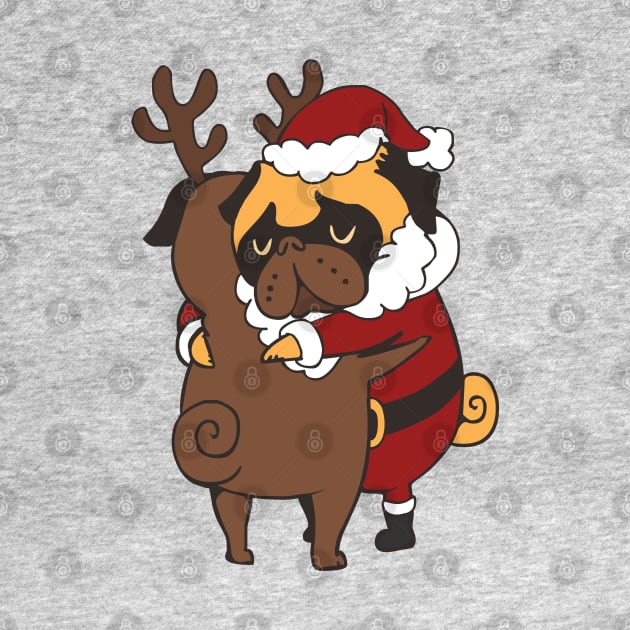 Pug Hugs Christmas by huebucket